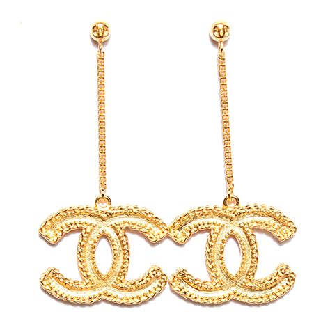 cc chanel earrings gold